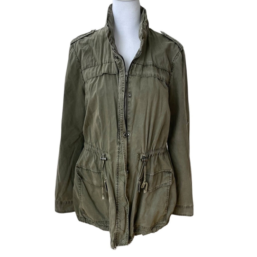 Levi’s Fatigue Green Cargo Military Field Hooded Anorak Jacket Size Small